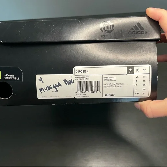 Adidas Rose 4 Night Blue White-Blast Purple Men's Size 12 Basketball Shoe - Picture 10 of 10